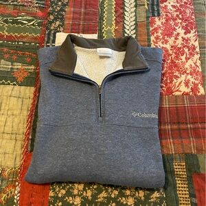 Columbia Heather Blue Half-Zip Fleece Pullover